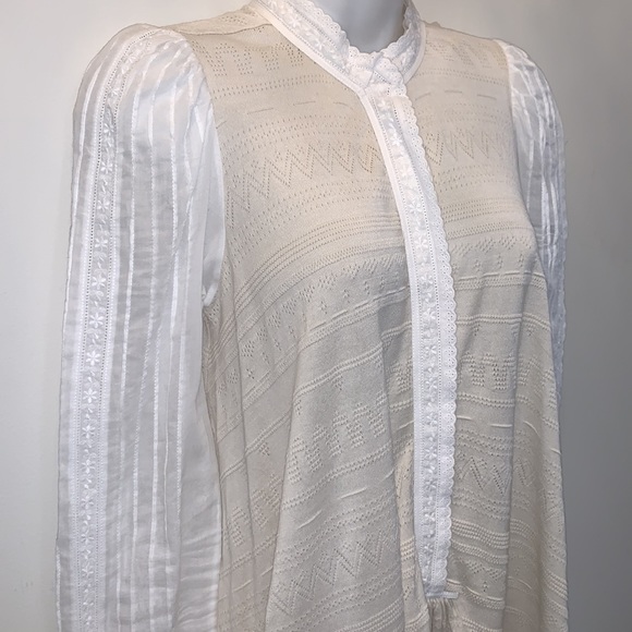 HIGH EVERTIME COUTURE Linen Laced Blouse - Picture 2 of 12